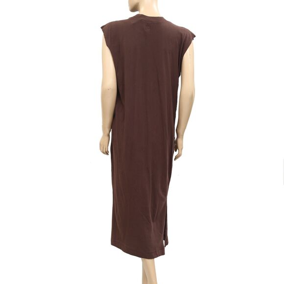 Free People Free-est All Day Long Midi T-Shirt Dress Chocolate Beach XS 283782 - Picture 7 of 9